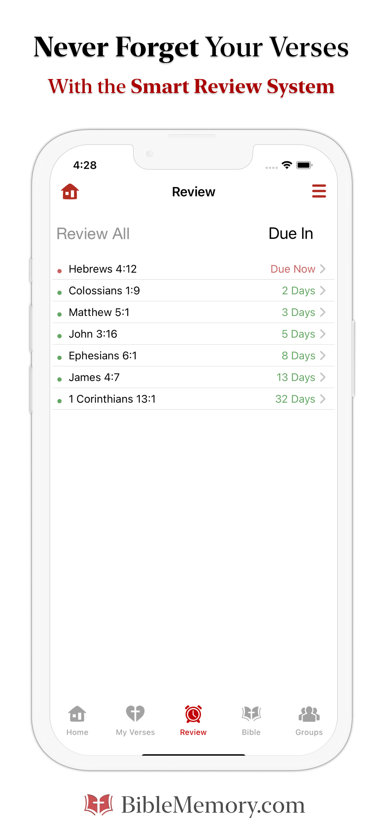 Bible Memory App - Verse Collections